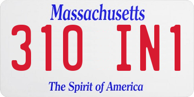 MA license plate 310IN1