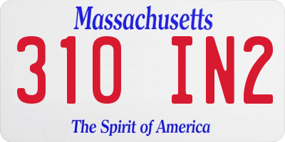 MA license plate 310IN2