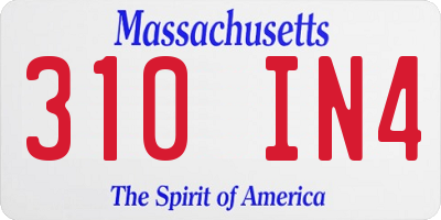 MA license plate 310IN4