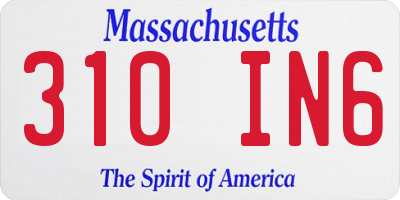 MA license plate 310IN6