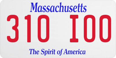 MA license plate 310IO0
