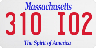 MA license plate 310IO2