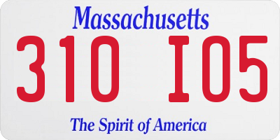 MA license plate 310IO5