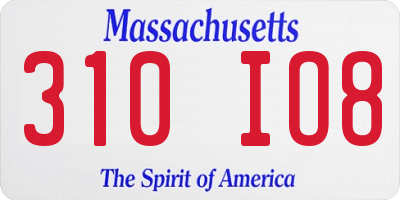 MA license plate 310IO8