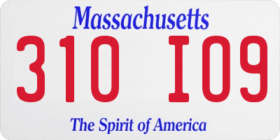 MA license plate 310IO9