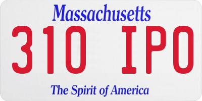 MA license plate 310IP0