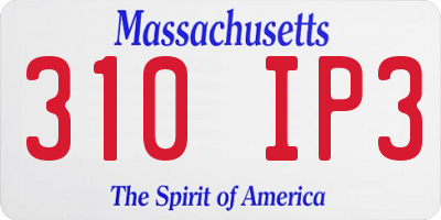MA license plate 310IP3
