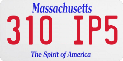 MA license plate 310IP5