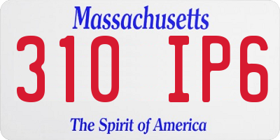 MA license plate 310IP6