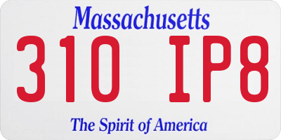MA license plate 310IP8