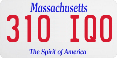 MA license plate 310IQ0