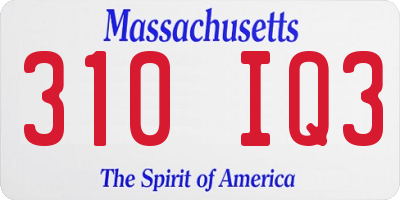 MA license plate 310IQ3