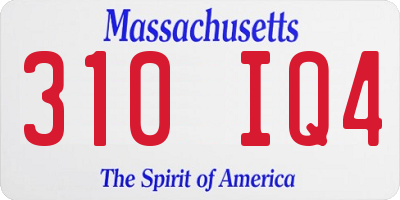MA license plate 310IQ4