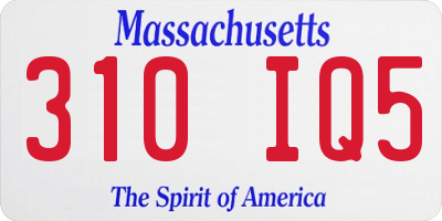 MA license plate 310IQ5
