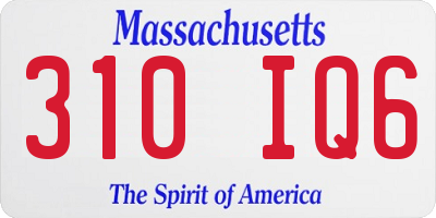 MA license plate 310IQ6