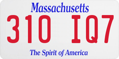 MA license plate 310IQ7