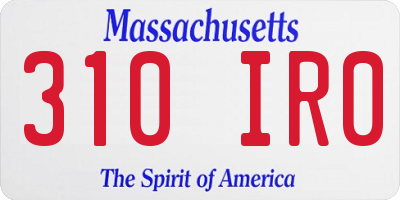 MA license plate 310IR0