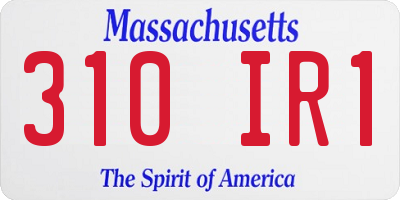 MA license plate 310IR1