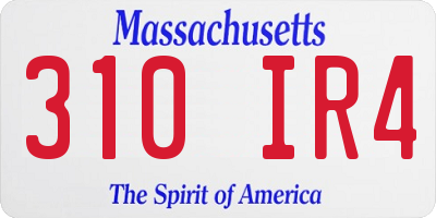 MA license plate 310IR4