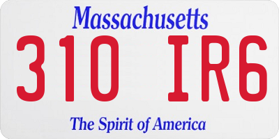 MA license plate 310IR6