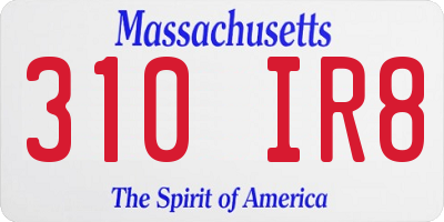 MA license plate 310IR8