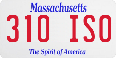 MA license plate 310IS0