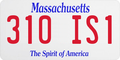 MA license plate 310IS1