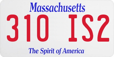 MA license plate 310IS2