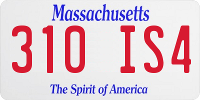 MA license plate 310IS4