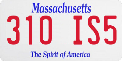 MA license plate 310IS5