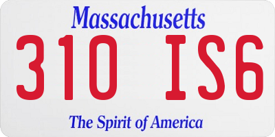 MA license plate 310IS6