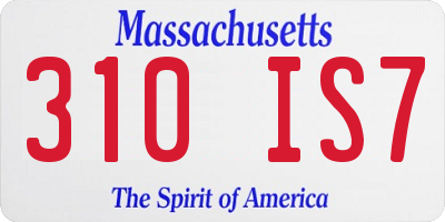 MA license plate 310IS7