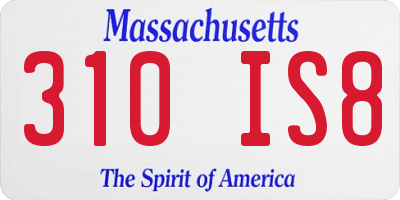 MA license plate 310IS8