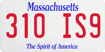 MA license plate 310IS9