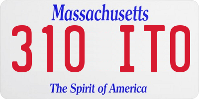 MA license plate 310IT0