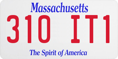 MA license plate 310IT1