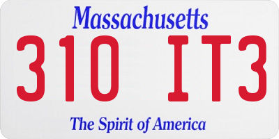 MA license plate 310IT3
