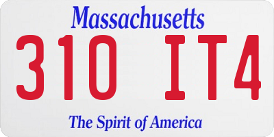 MA license plate 310IT4