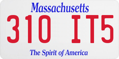 MA license plate 310IT5