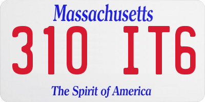 MA license plate 310IT6