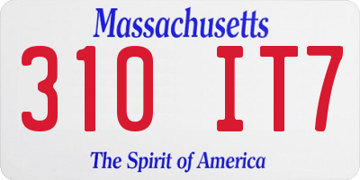MA license plate 310IT7