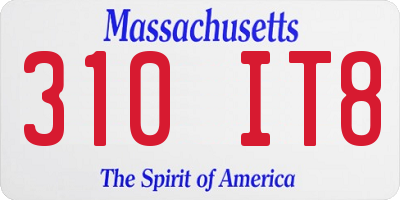 MA license plate 310IT8