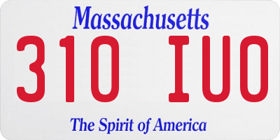 MA license plate 310IU0