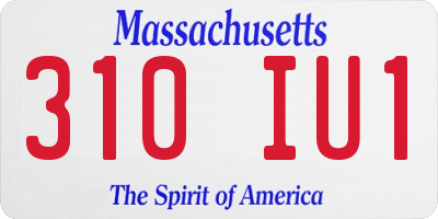 MA license plate 310IU1