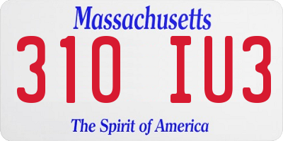 MA license plate 310IU3