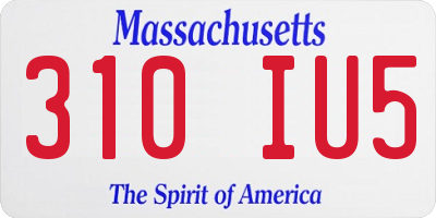 MA license plate 310IU5
