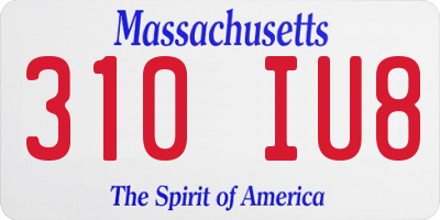 MA license plate 310IU8