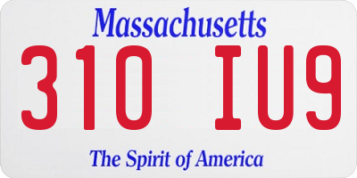 MA license plate 310IU9
