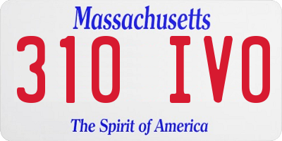 MA license plate 310IV0