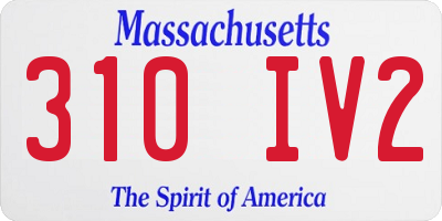 MA license plate 310IV2